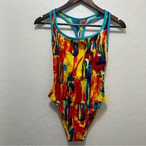 Y2K Victoria's Secret XS Colorful Numbers Swimsuit One Piece Rare